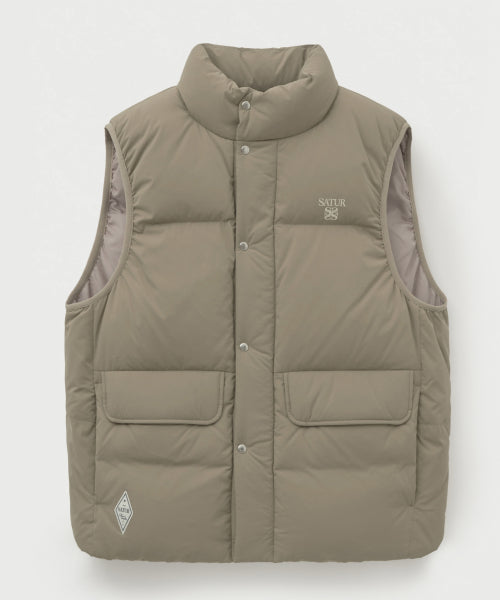 Apero Pocket Duck Down Padding Vest Beige