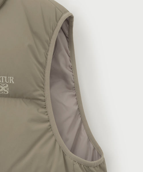 Apero Pocket Duck Down Padding Vest Beige