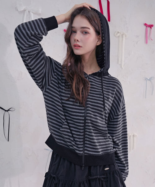 Jours Stripe Hoody Zip-up_3Colors
