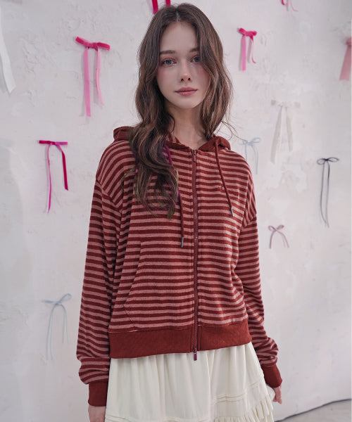 Jours Stripe Hoody Zip-up_3Colors