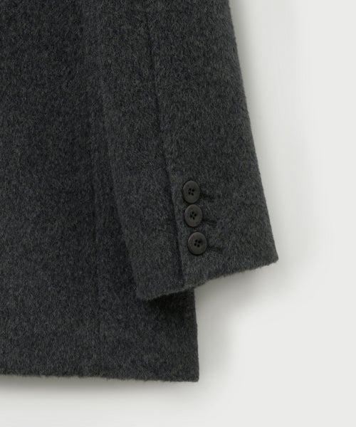 (W) Cashmere Wool Blend Single Blazer Charcoal