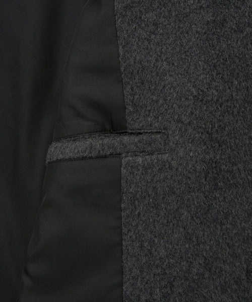 (W) Cashmere Wool Blend Single Blazer Charcoal