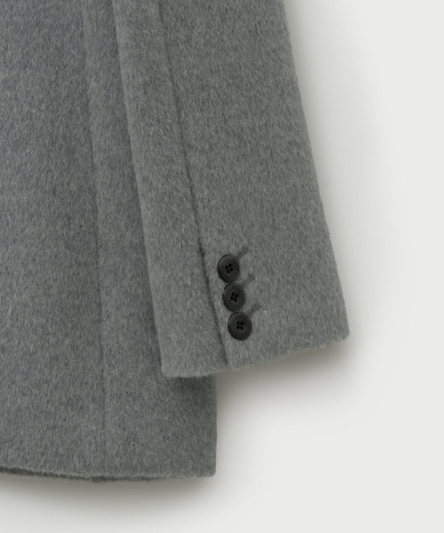 (W) Cashmere Wool Blend Single Blazer Melange Gray