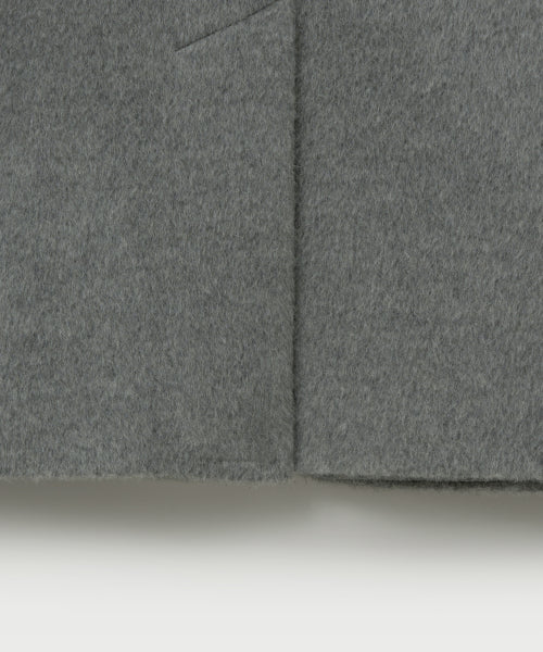 (W) Cashmere Wool Blend Single Blazer Melange Gray