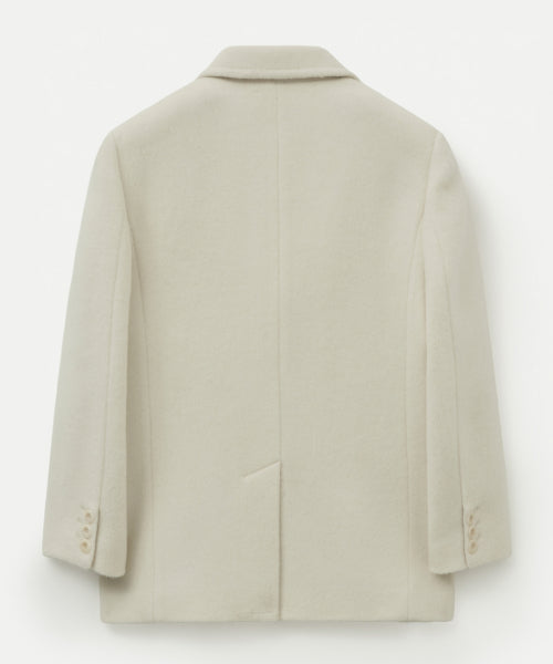(W) Alpaca Wool Blend Single Blazer Cream