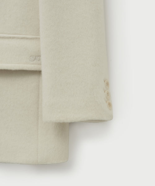 (W) Alpaca Wool Blend Single Blazer Cream