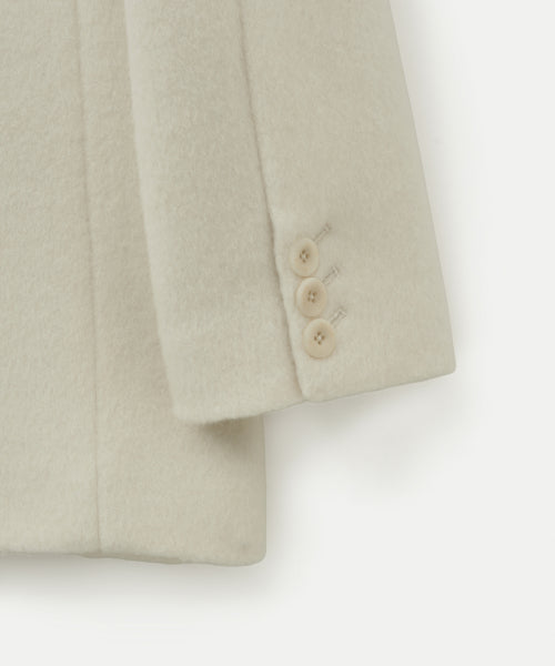 (W) Alpaca Wool Blend Single Blazer Cream