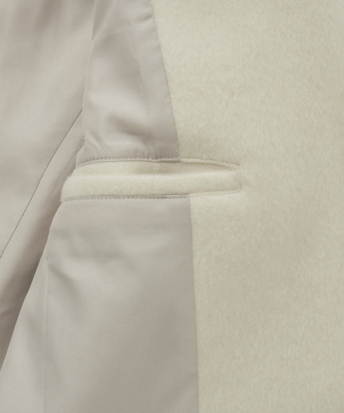 (W) Alpaca Wool Blend Single Blazer Cream