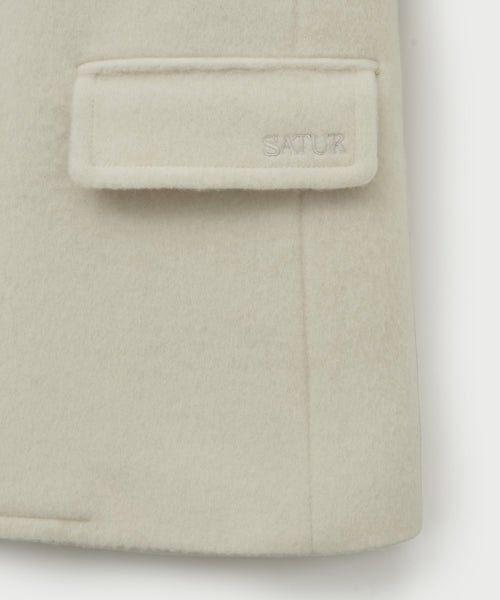 (W) Alpaca Wool Blend Single Blazer Cream