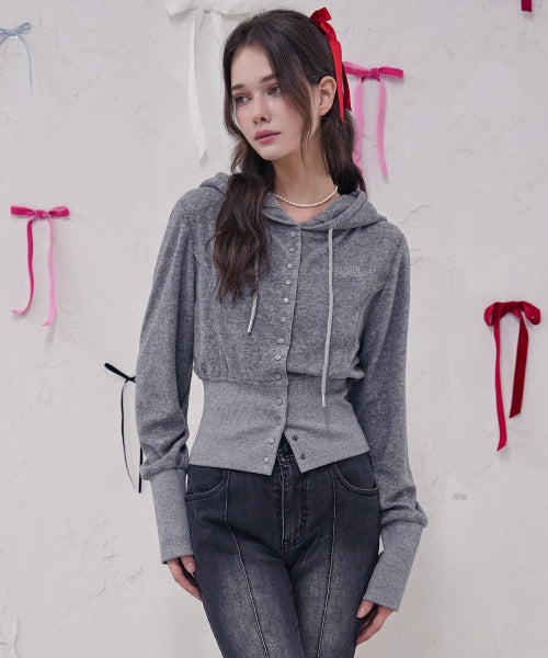 Serena Snap Hoody Zip-up_4Colors