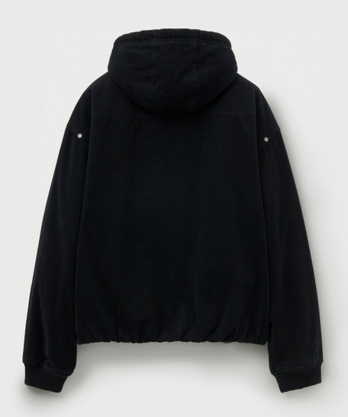 Teo Padded Hooded Zip-Up Black