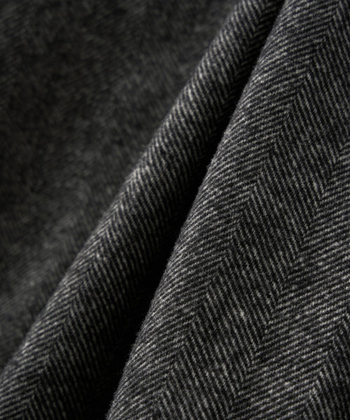 Herringbone Wool Blend Blouson Jacket Charcoal