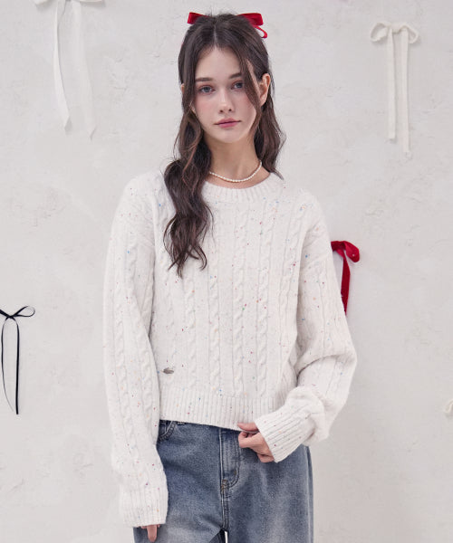 Ecru Round Twist Knit_4Colors