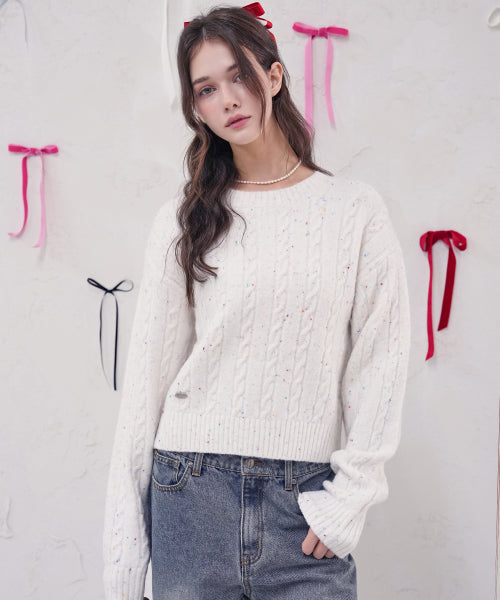 Ecru Round Twist Knit_4Colors