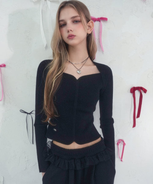 Heart-Neck Knit_4Colors