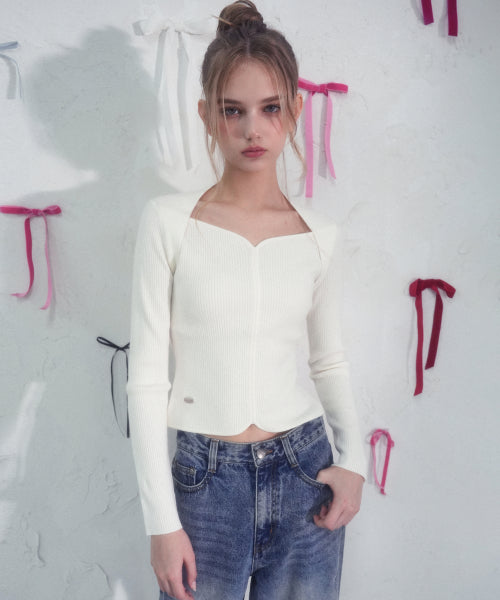 Heart-Neck Knit_4Colors