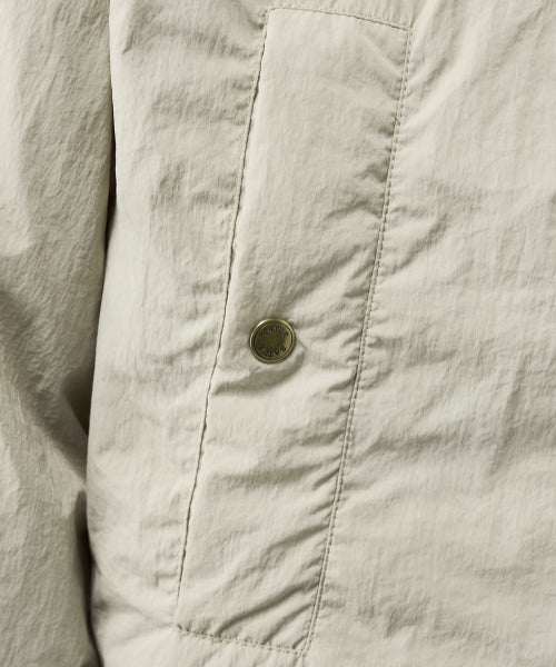 (W) Wide Collar Crop Padding Jacket Khaki
