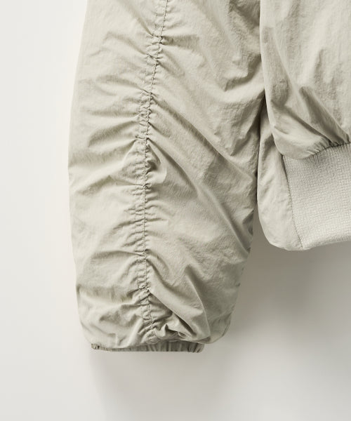 (W) Wide Collar Crop Padding Jacket Khaki