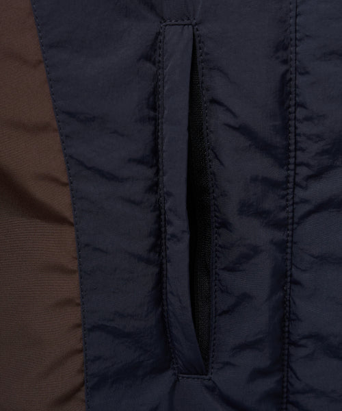 (W) Wide Collar Crop Padding Jacket Navy