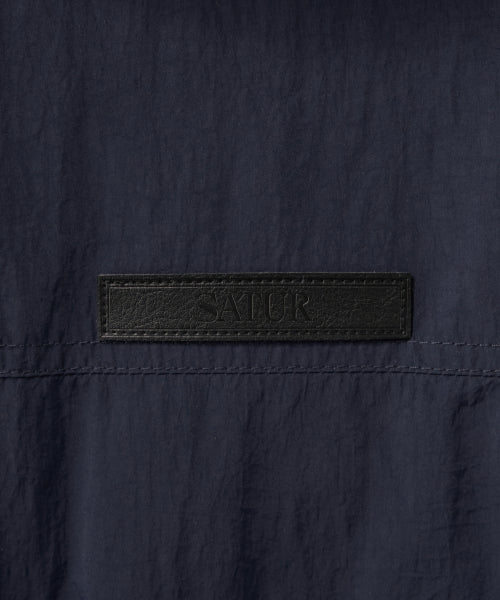 (W) Wide Collar Crop Padding Jacket Navy