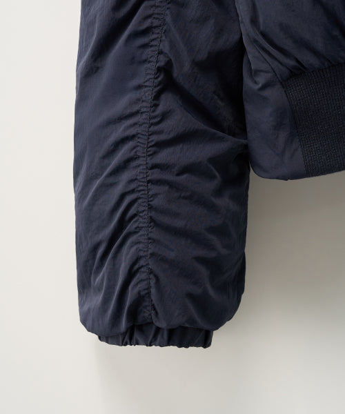 (W) Wide Collar Crop Padding Jacket Navy