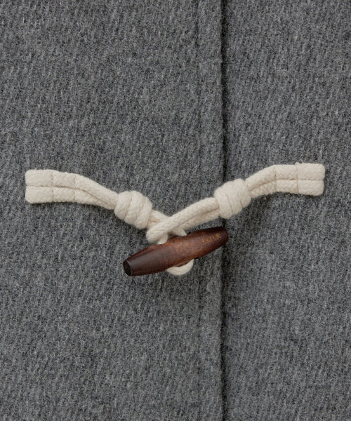 (W) Hood Wool Blend Duffle Half Coat Gray