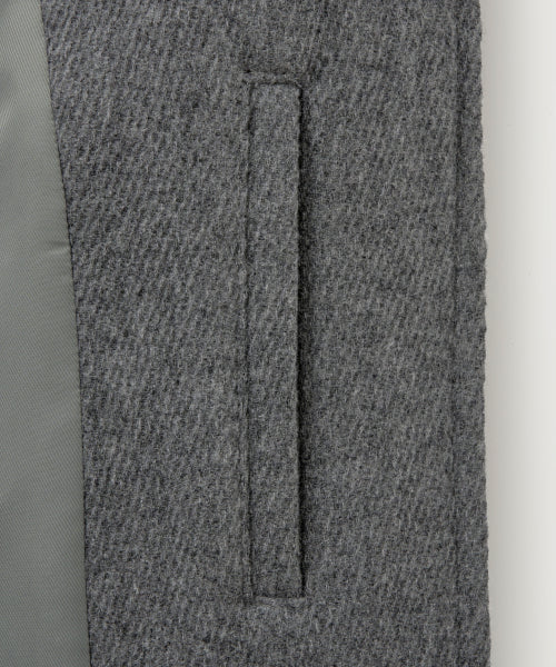 (W) Hood Wool Blend Duffle Half Coat Gray