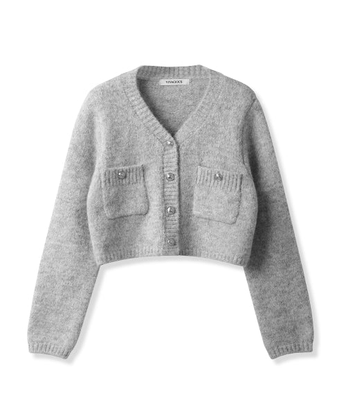 Elodie Pocket Crop Knit Cardigan_5Colors