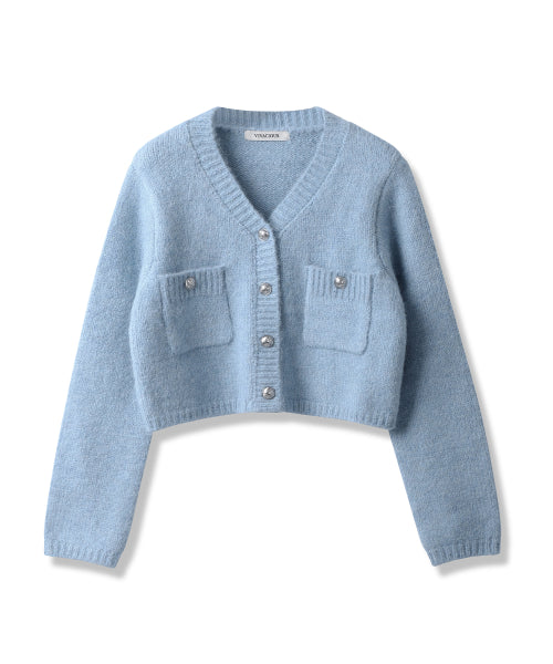 Elodie Pocket Crop Knit Cardigan_5Colors