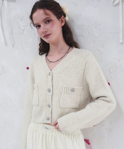 Elodie Pocket Crop Knit Cardigan_5Colors