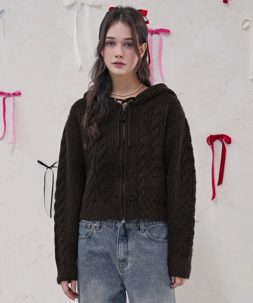 Rose Mignon Hood Zip-up_3Colors