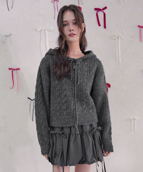 Rose Mignon Hood Zip-up_3Colors