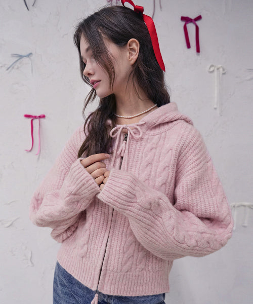 Rose Mignon Hood Zip-up_3Colors