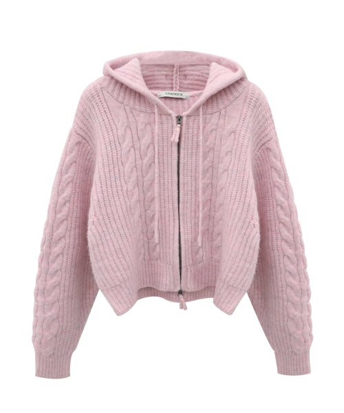 Rose Mignon Hood Zip-up_3Colors