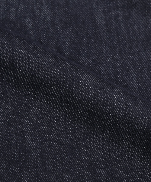 LEATHER PATCH FLEECE COLLAR DENIM JACKET_INDIGO