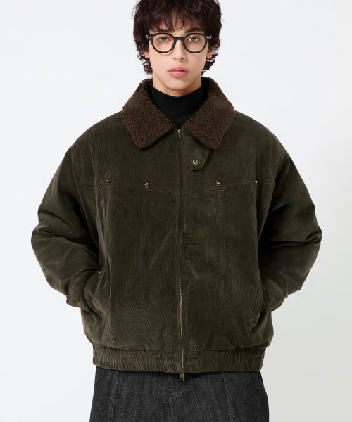 SHERPA CORDUROY STUDDED WESTERN JACKT_KHAKI