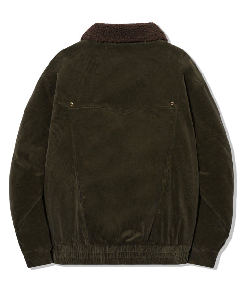 SHERPA CORDUROY STUDDED WESTERN JACKT_KHAKI