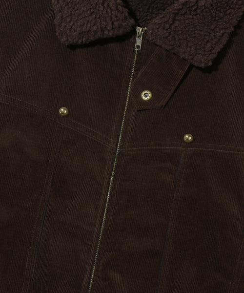 SHERPA CORDUROY STUDDED WESTERN JACKT_BROWN