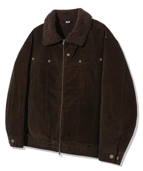 SHERPA CORDUROY STUDDED WESTERN JACKT_BROWN