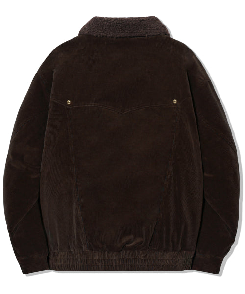 SHERPA CORDUROY STUDDED WESTERN JACKT_BROWN