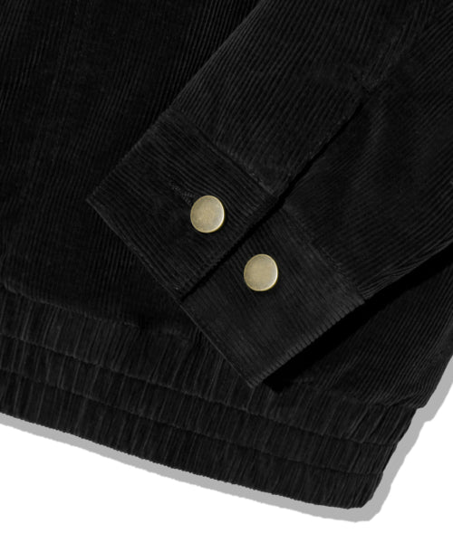 SHERPA CORDUROY STUDDED WESTERN JACKT_BLACK