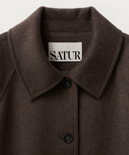 (W) A-Line Wool Blend Single Coat Brown