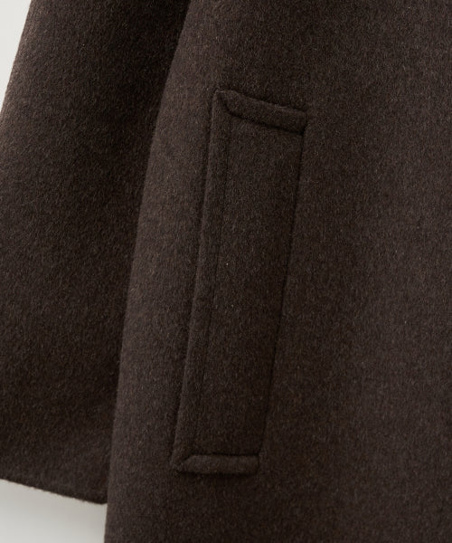 (W) A-Line Wool Blend Single Coat Brown