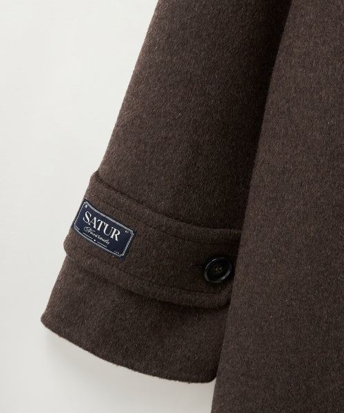 (W) A-Line Wool Blend Single Coat Brown