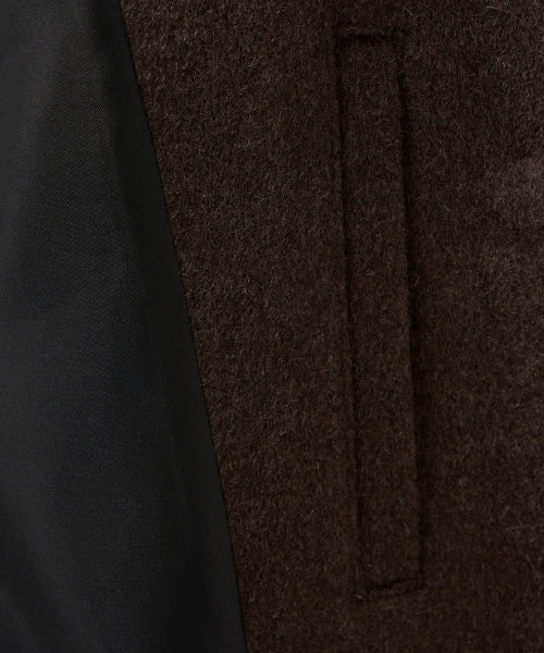 (W) A-Line Wool Blend Single Coat Brown