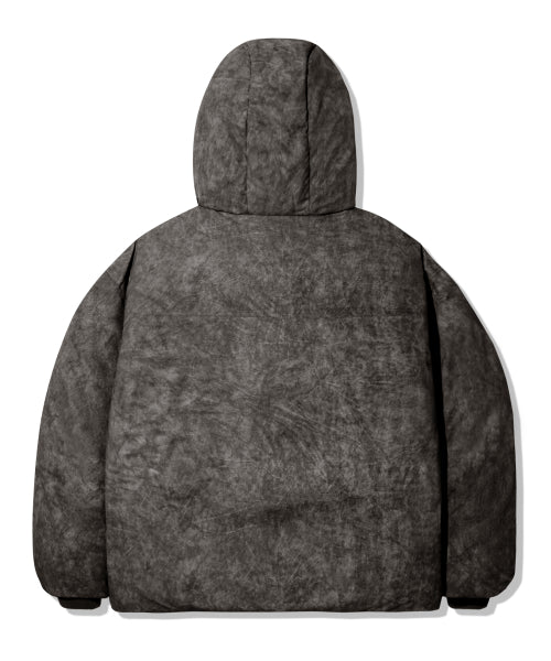 PIGMENT DYEING PUFFER HOOD SHORT PADDING_3color