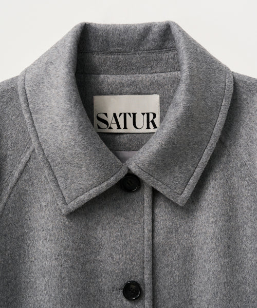 (W) A-Line Wool Blend Single Coat Gray