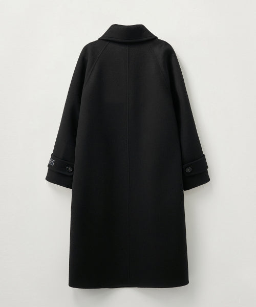 (W) A-Line Wool Blend Single Coat Black