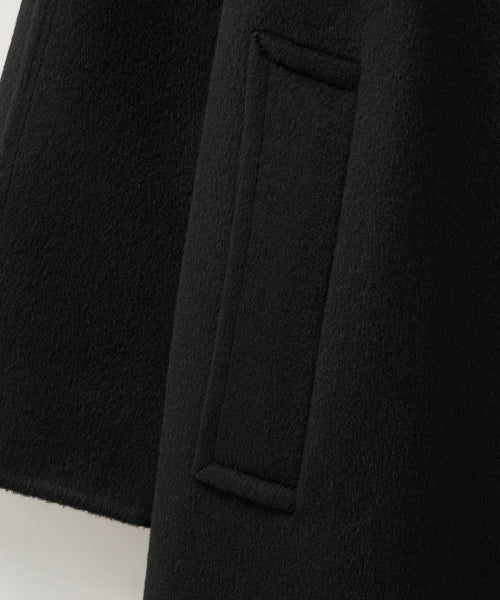 (W) A-Line Wool Blend Single Coat Black