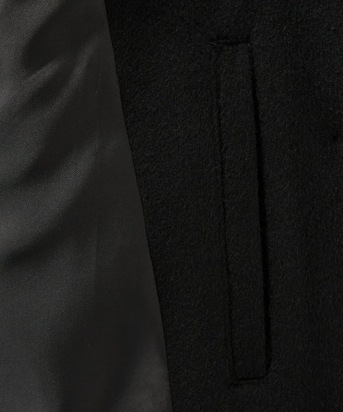 (W) A-Line Wool Blend Single Coat Black